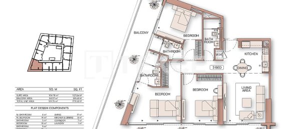 3 Schlafzimmer Wohnung in Dubai, UAE, Nr. 109935 20