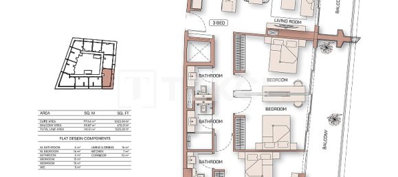 3 Schlafzimmer Wohnung in Dubai, UAE, Nr. 109935 21