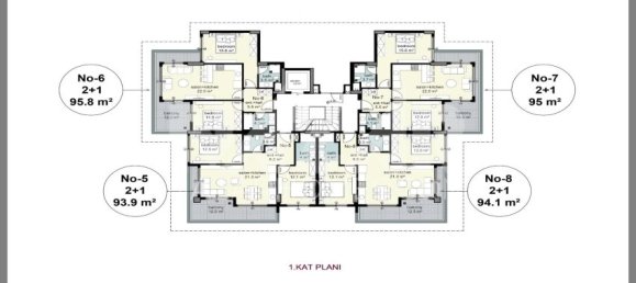 شقة 2+1 في Alanya, Turkey رقم 14415 22