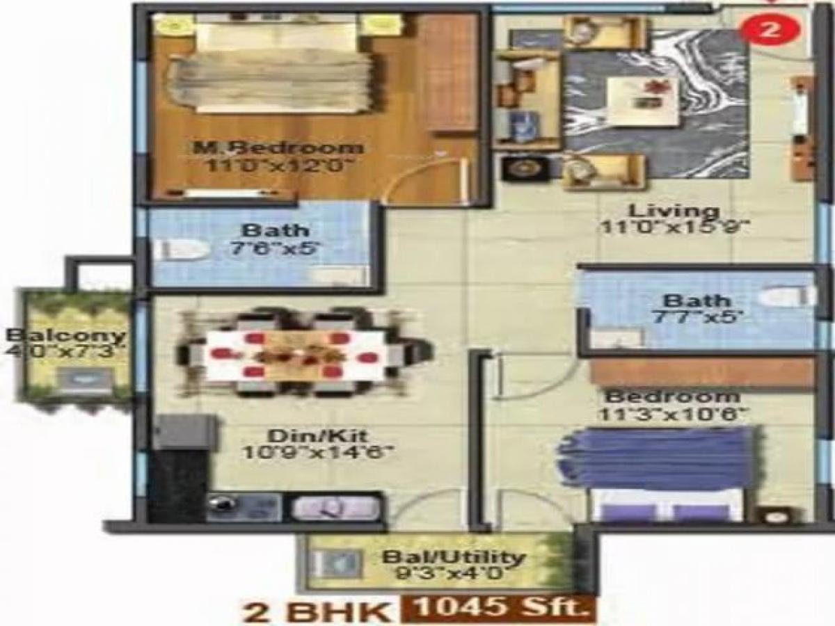 2 bedrooms House in Bangalore, India No. 44245