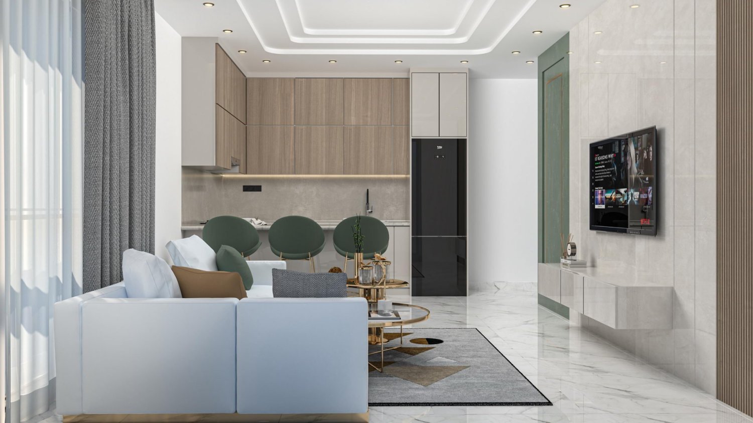 Квартира 2+1 в MMT Towers, Паяллар, Турция № 39459