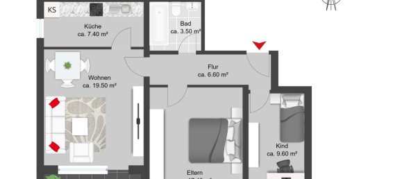 3غرفة شقة في Munich, Germany رقم 203255 2