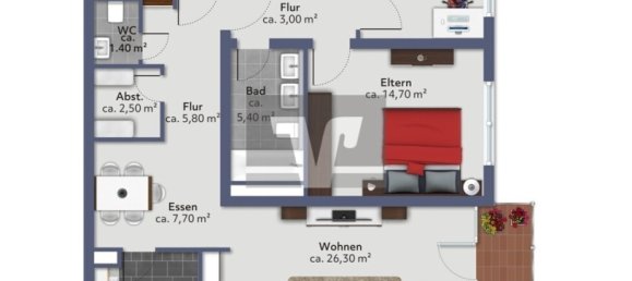 4 rooms Apartment in Bergstrase, Germany No. 144072 14