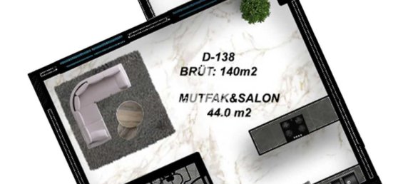 Квартира 1+1 в Газипаша, Турция № 7237 11