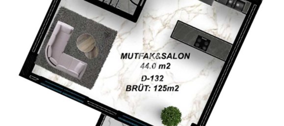 Квартира 1+1 в Газипаша, Турция № 7237 24