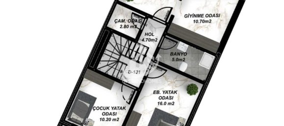 Квартира 1+1 в Газипаша, Турция № 7237 27