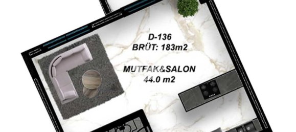 Квартира 1+1 в Газипаша, Турция № 7237 16