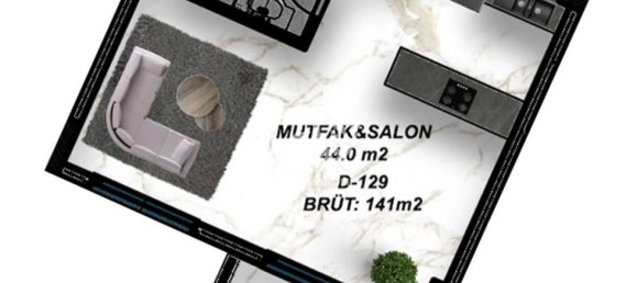 Квартира 1+1 в Газипаша, Турция № 7237 30