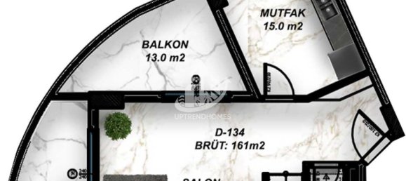 Квартира 1+1 в Газипаша, Турция № 7237 20