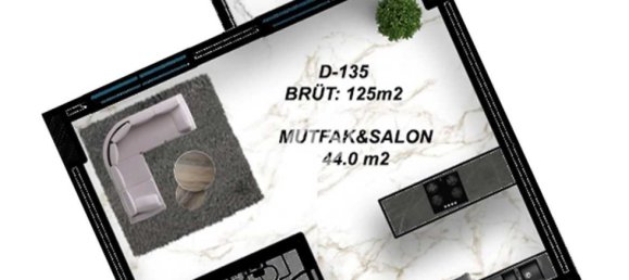 Квартира 1+1 в Газипаша, Турция № 7237 19