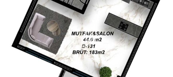 Квартира 1+1 в Газипаша, Турция № 7237 26