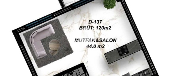 Квартира 1+1 в Газипаша, Турция № 7237 14