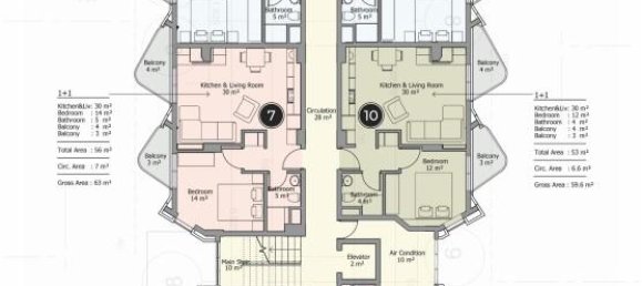 2غرفة بانتهاوس في Mahmutlar, Turkey رقم 9620 8