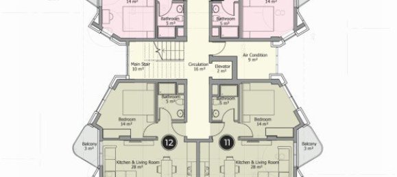 2غرفة بانتهاوس في Mahmutlar, Turkey رقم 9620 16
