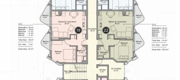 2غرفة بانتهاوس في Mahmutlar, Turkey رقم 9620 10