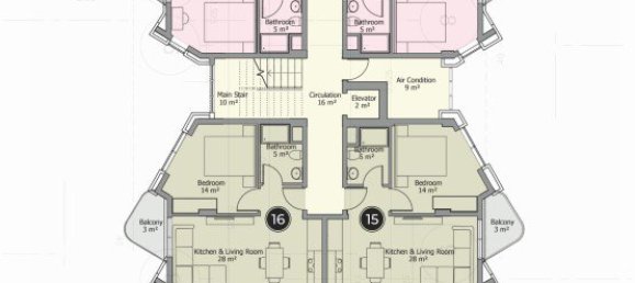 2غرفة بانتهاوس في Mahmutlar, Turkey رقم 9620 17