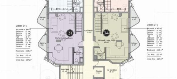2غرفة بانتهاوس في Mahmutlar, Turkey رقم 9620 12