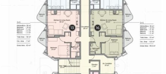 2غرفة بانتهاوس في Mahmutlar, Turkey رقم 9620 9