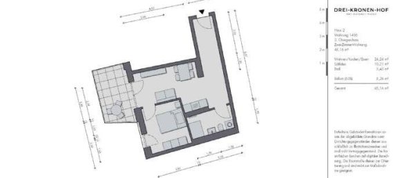 2غرفة شقة في Tuttlingen, Germany رقم 44560 2