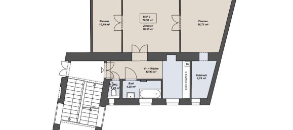 Квартира с 3 комнатами в Маргаретен, Австрия № 183392 8