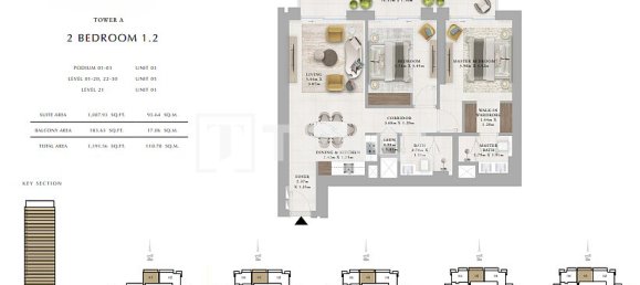 2 Schlafzimmer Wohnung in Dubai, UAE, Nr. 111810 10