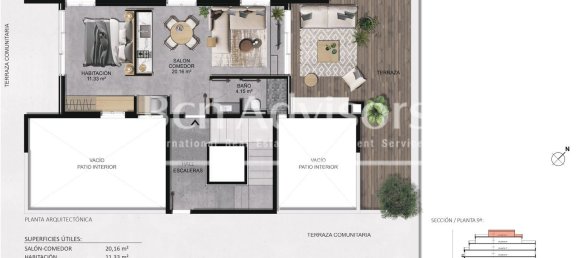 1 Schlafzimmer Penthouse in Eixample, Spain, Nr. 26440 17