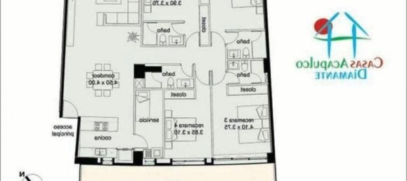 Apartamento de 4 dormitorios en Guerrero, Mexico No. 184391 2