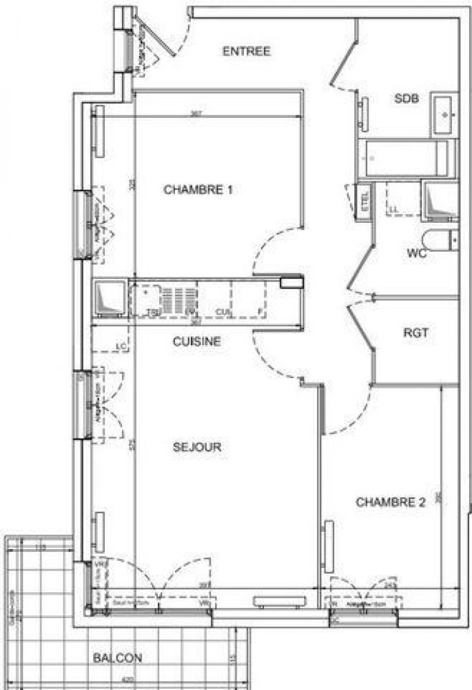 2 Schlafzimmer Eigentumswohnung in La Courneuve, France, Nr. 37490