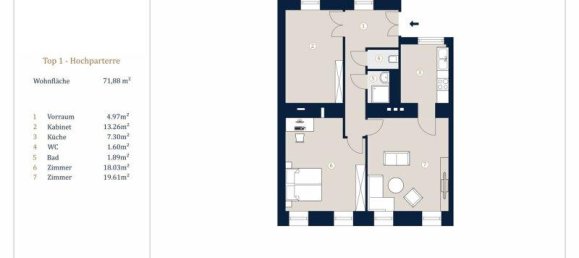 3 rooms Apartment in Leopoldstadt, Austria No. 226611 13