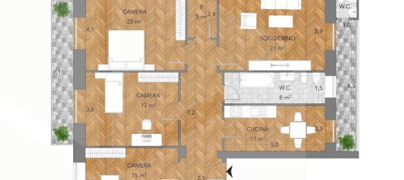 4 rooms Apartment in Bari, Italy No. 33838 2