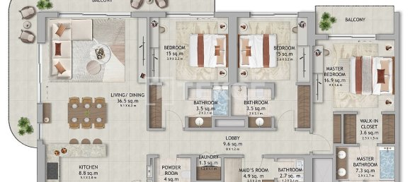 Apartamento de 3 dormitorios en Dubai Land, UAE No. 65690 23