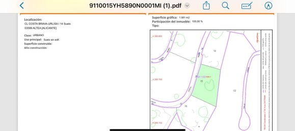 274 m² terreno en venta en Altea, Alicante, Comunidad Valenciana, Spain № 365410 6