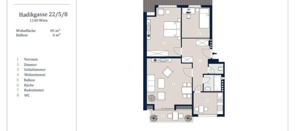 2 rooms Apartment in Penzing, Austria No. 135438 12