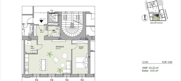 Apartamento de 2 divisões em Modling, Austria N.º 217525 9