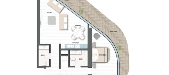 Apartamento de 1 dormitorio en Al Marjan Island, UAE No. 121435 11