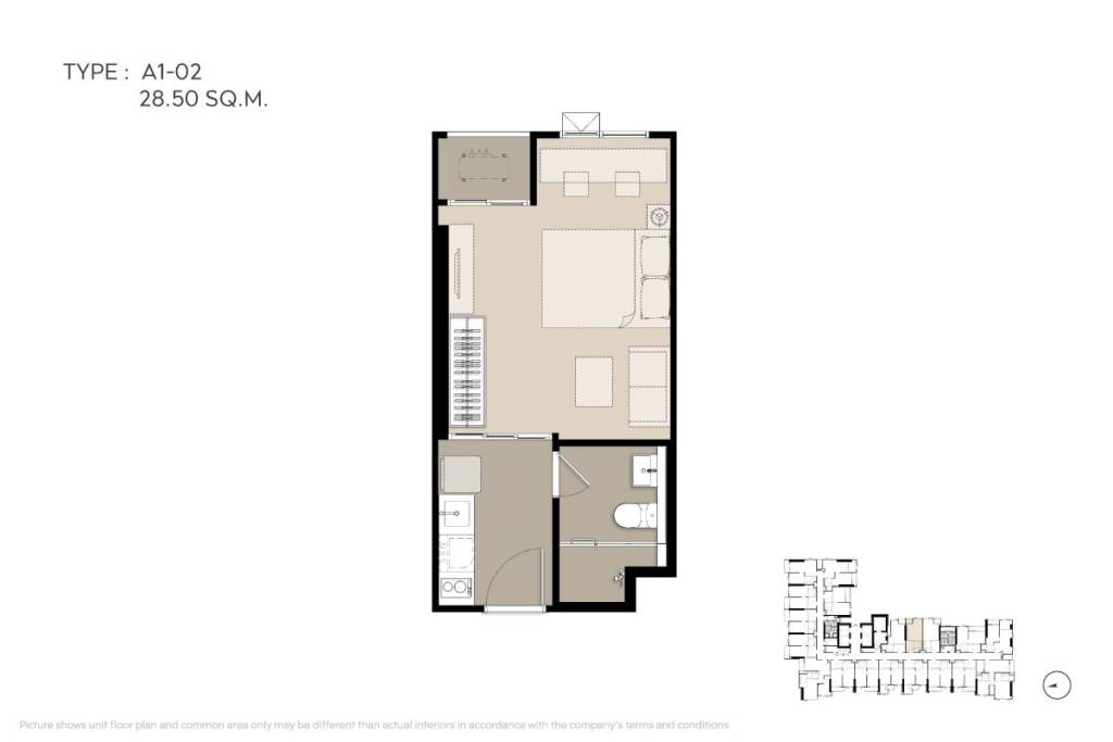 Eigentumswohnung in Chatuchak, Thailand 28.52m², Nr. 21559