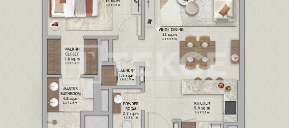 1 dormitorio apartamento en venta en Dubai, UAE № 194687 17