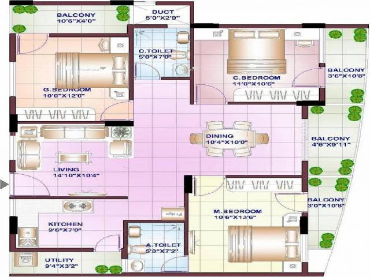 Дом с 3 спальнями в Бангалор, Индия № 44224