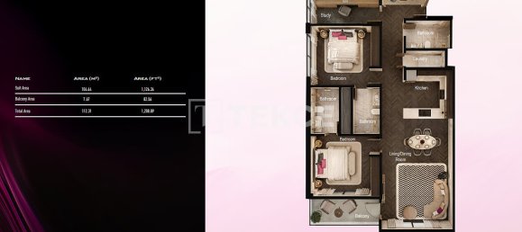 Apartamento T2 em Al Satwa, UAE N.º 195709 16