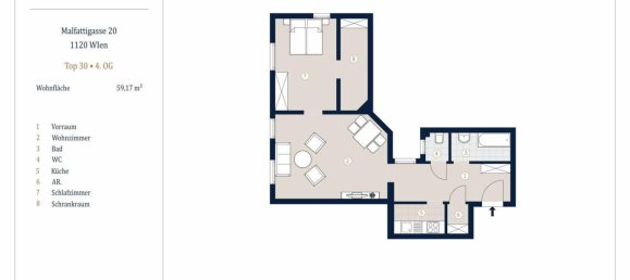 Apartamento de 2 habitaciónes en Meidling, Austria No. 195232 14