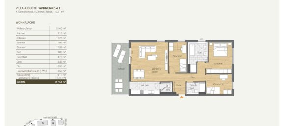 Пентхаус с 3 спальнями в Висбаден, Германия № 229750 5