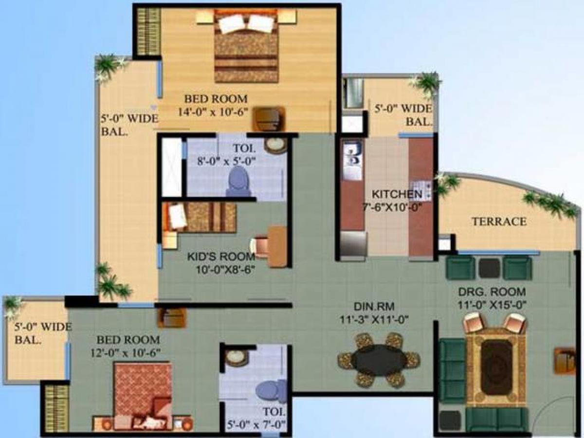 3 bedrooms House in Ghaziabad, India No. 55705