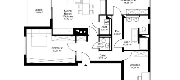 Квартира с 3 спальнями в Альтона, Германия № 323040 12