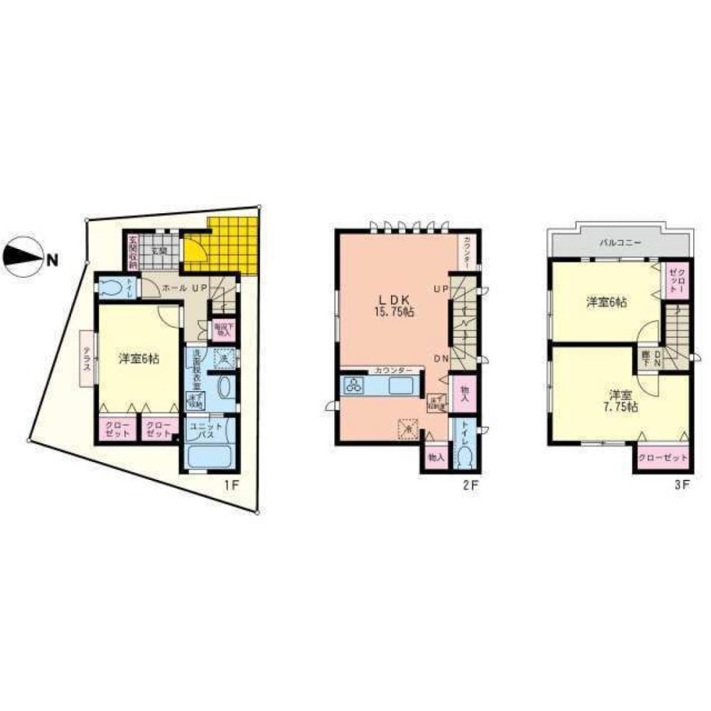 3 غرف نوم منزل في Saitama, Japan رقم 1519