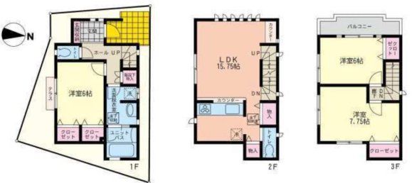 3 غرف نوم منزل في Saitama, Japan رقم 1519 2