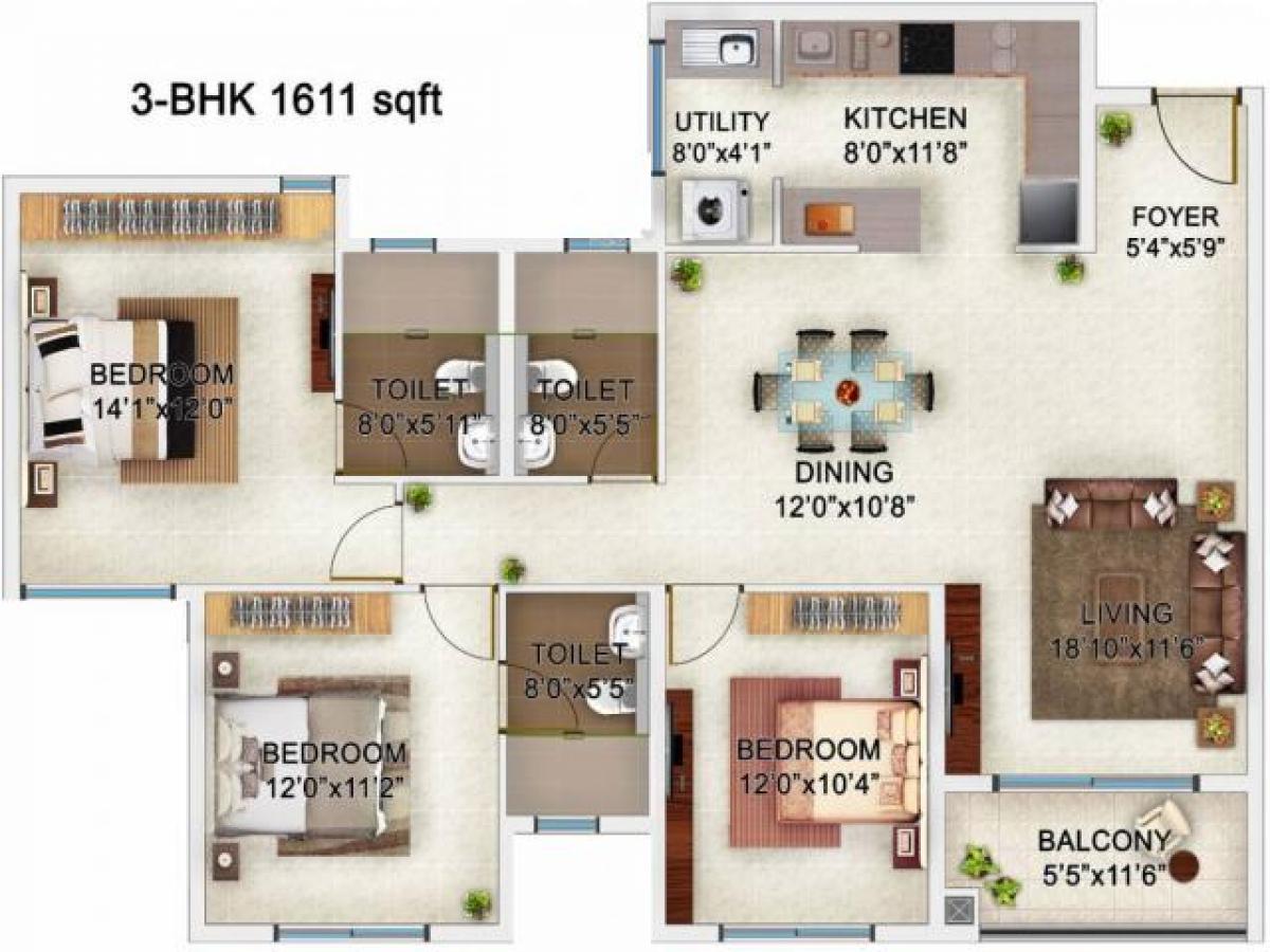 Casa de 3 dormitorios en Bangalore, India No. 44252