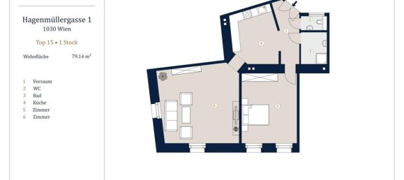 2 rooms Apartment in Vienna, Austria No. 126627 6