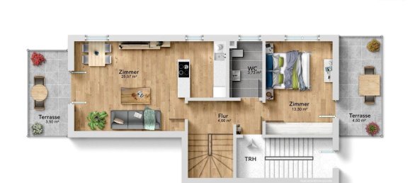 Дуплекс с 3 спальнями в Харбург, Германия № 371177 13