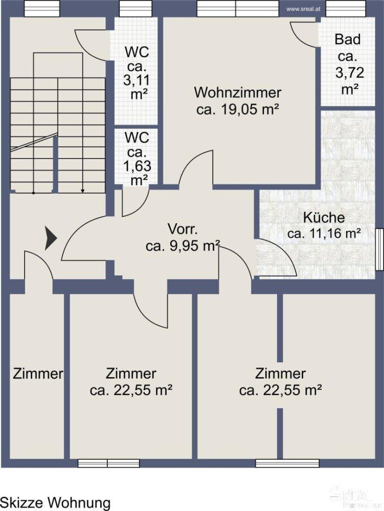 3غرفة شقة في Klagenfurt am Worthersee, Austria رقم 240974