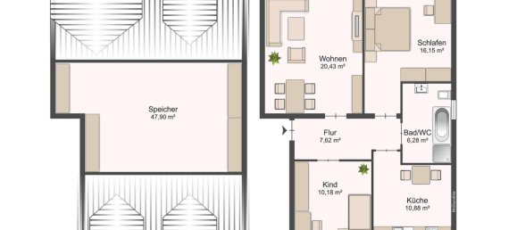 Квартира с 3 комнатами в Зале, Германия № 263518 18